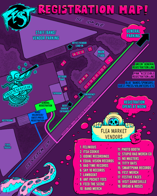 Registration map. Registration is located at First Magnitude Brewing Co at 1220 SE Veitch St in Gainesville, Florida.